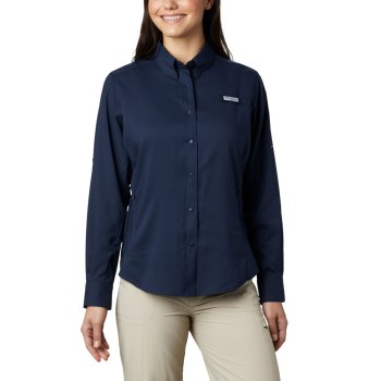 Columbia Overhemd Dames, PFG Tamiami II Long Sleeve Donkerblauw, 29XRZVSBH